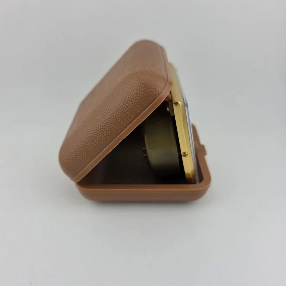 Westclox Vintage Wind-Up Travel Alarm Clock 1960s-70s Brown Case Works